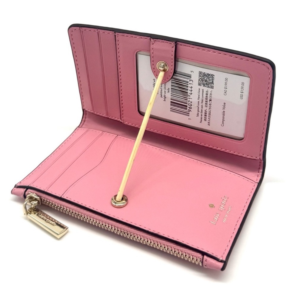 Kate Spade Leila Small Slim Bifold Wallet Pink - Picture 8 of 9
